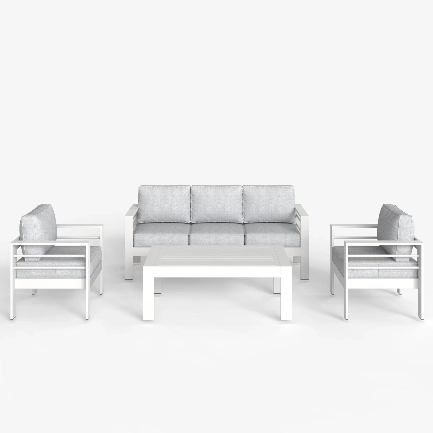 LayinSun 4 - Piece Outdoor Aluminum Sofa Set with Rectangle Coffee Table