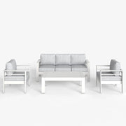 LayinSun 4 - Piece Outdoor Aluminum Sofa Set with Rectangle Coffee Table