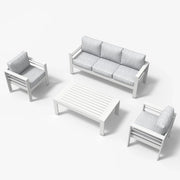 LayinSun 4 - Piece Outdoor Aluminum Sofa Set with Rectangle Coffee Table
