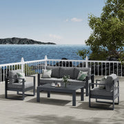 LayinSun Hight Back Aluminum Outdoor Sofa 3 Seat - Hyannis Collection
