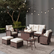 LayinSun Outdoor Wicker 3-Seat Sofa With Cushion - Palermo Collection
