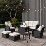 LayinSun Outdoor Wicker 3-Seat Sofa With Cushion - Palermo Collection