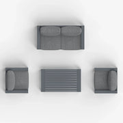 LayinSun 4 - Piece Outdoor Aluminum Loveseat Set with Rectangle Coffee Table
