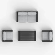 LayinSun 4 - Piece Outdoor Aluminum Loveseat Set with Rectangle Coffee Table