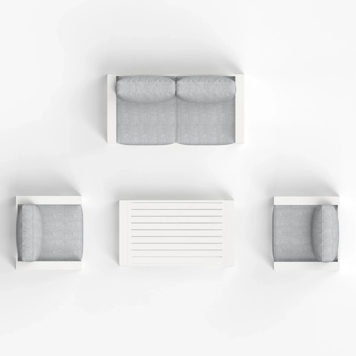 LayinSun 4 - Piece Outdoor Aluminum Loveseat Set with Rectangle Coffee Table
