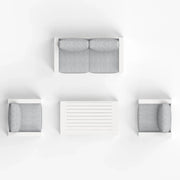 LayinSun 4 - Piece Outdoor Aluminum Loveseat Set with Rectangle Coffee Table
