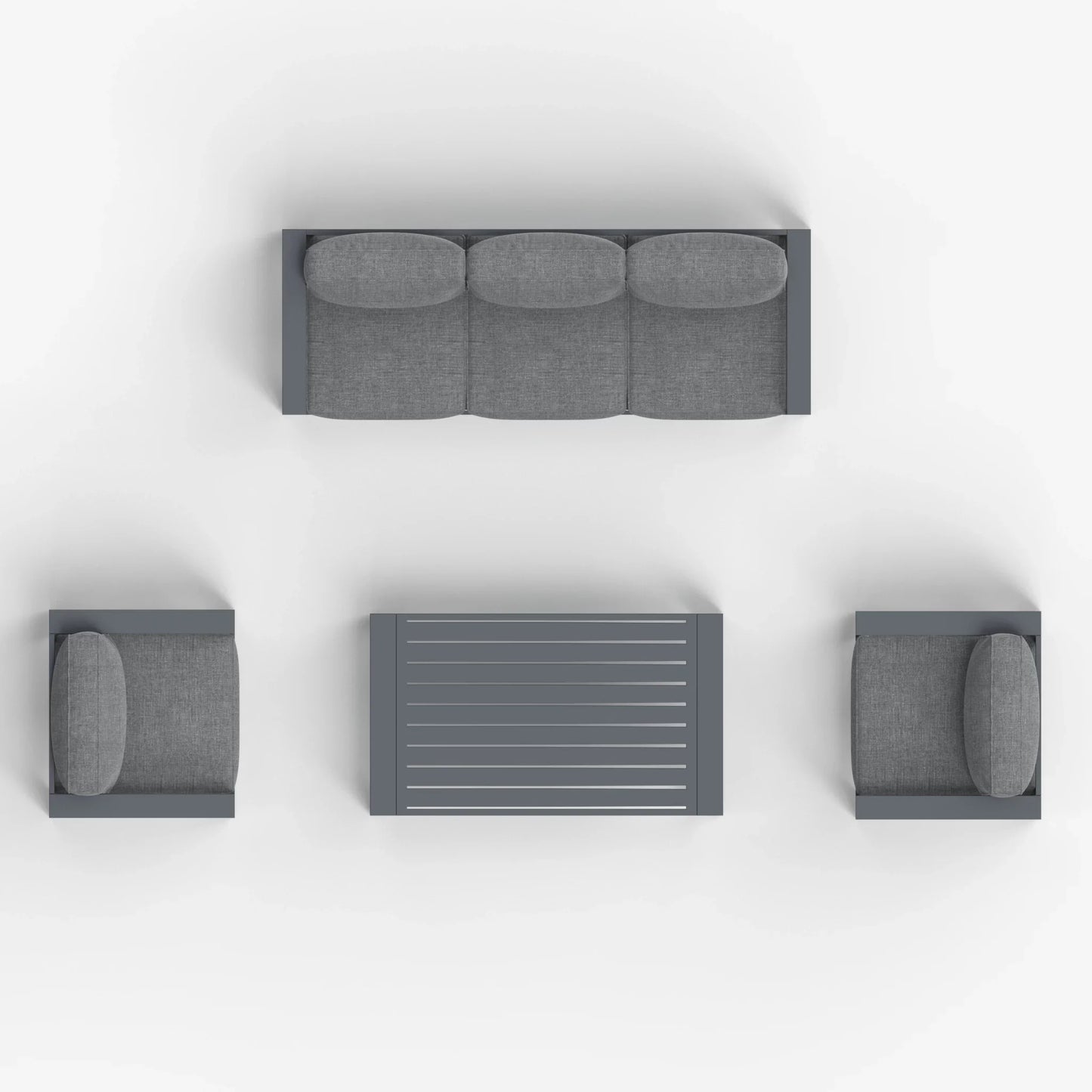 LayinSun 4 - Piece Outdoor Aluminum Sofa Set with Rectangle Coffee Table