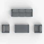 LayinSun 4 - Piece Outdoor Aluminum Sofa Set with Rectangle Coffee Table