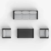 LayinSun 4 - Piece Outdoor Aluminum Sofa Set with Rectangle Coffee Table