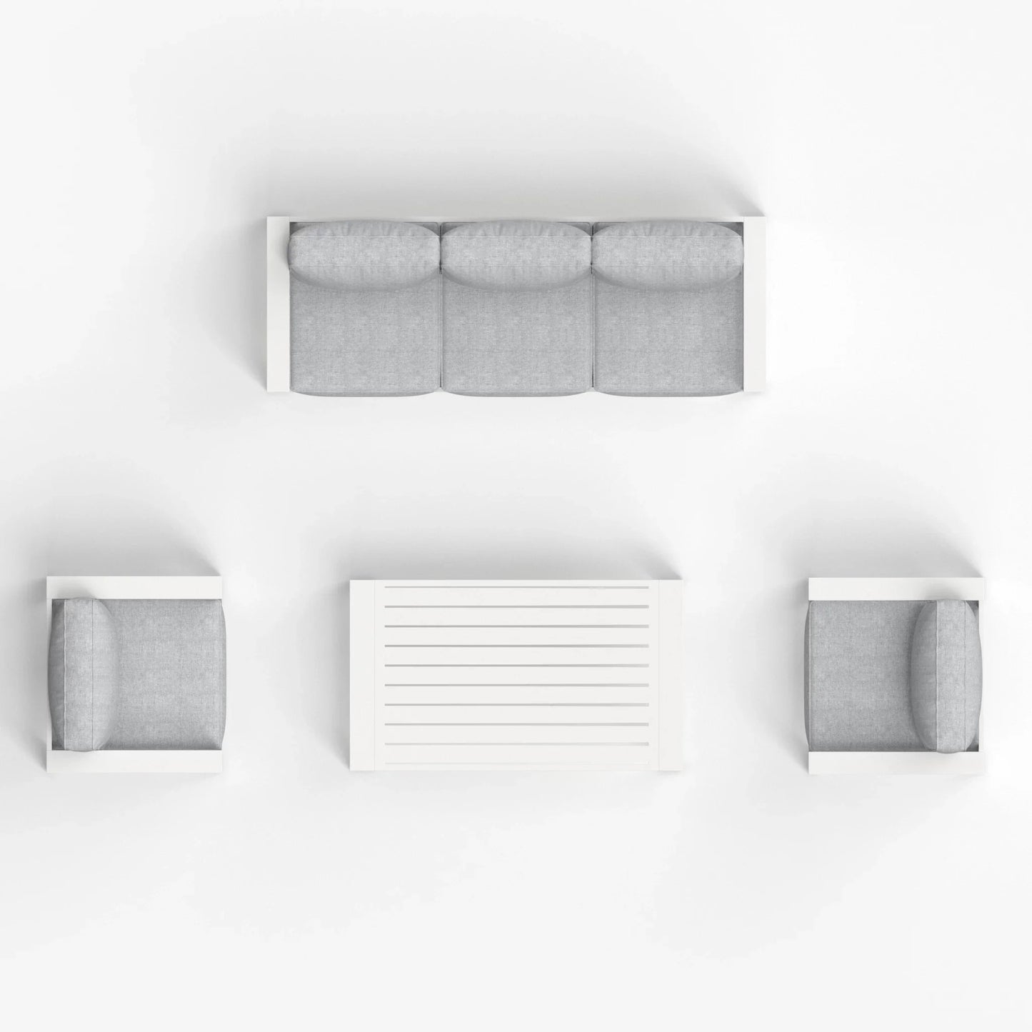 LayinSun 4 - Piece Outdoor Aluminum Sofa Set with Rectangle Coffee Table