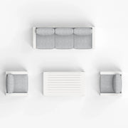 LayinSun 4 - Piece Outdoor Aluminum Sofa Set with Rectangle Coffee Table