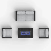 LayinSun 4 - Piece Outdoor Aluminum Loveseat Set with 44'' Propane Gas Fire Pit Table