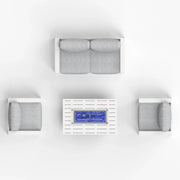 LayinSun 4 - Piece Outdoor Aluminum Loveseat Set with 44'' Propane Gas Fire Pit Table