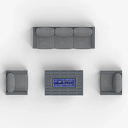 LayinSun 4 - Piece Outdoor Aluminum Sofa Set with 44'' Propane Gas Fire Pit Table