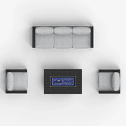 LayinSun 4 - Piece Outdoor Aluminum Sofa Set with 44'' Propane Gas Fire Pit Table