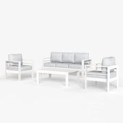 LayinSun 4 - Piece Outdoor Aluminum Sofa Set with Rectangle Coffee Table