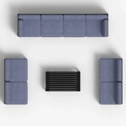 LayinSun 9 - Piece Large Outdoor Modular Sectional Set with Propane Fire Pit Table