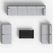 LayinSun 9 - Piece Large Outdoor Modular Sectional Set with Propane Fire Pit Table