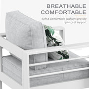 LayinSun 4 - Piece Outdoor Aluminum Sofa Set with Rectangle Coffee Table