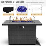 LayinSun 4 - Piece Outdoor Aluminum Loveseat Set with 44'' Propane Gas Fire Pit Table