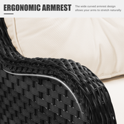 LayinSun 3 - Piece Curved Armrest Wicker Swivel Glider Lounge Chairs Set