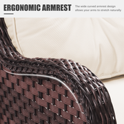 LayinSun 3 - Piece Curved Armrest Wicker Swivel Glider Lounge Chairs Set