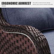 LayinSun 3 - Piece Curved Armrest Wicker Swivel Glider Lounge Chairs Set