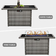 LayinSun 44-Inch Propane Gas Rectangle Fire Pit Table 55000 BTU Firepits for Outside