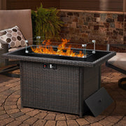 LayinSun 44-Inch Propane Gas Rectangle Fire Pit Table 55000 BTU Firepits for Outside