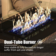 LayinSun 44-Inch Propane Gas Rectangle Fire Pit Table 55000 BTU Firepits for Outside