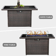 LayinSun 44-Inch Propane Gas Rectangle Fire Pit Table 55000 BTU Firepits for Outside