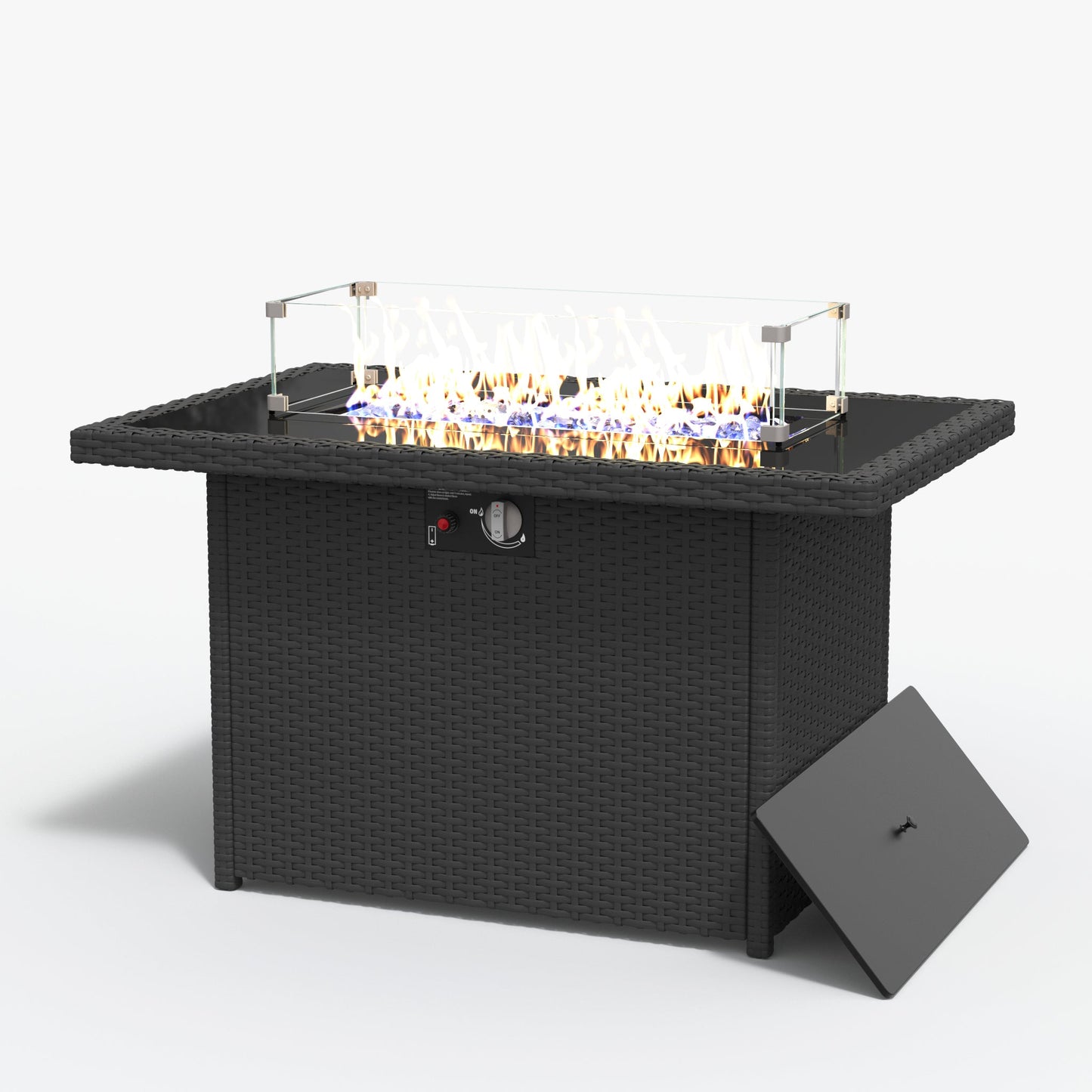 LayinSun 44-Inch Propane Gas Rectangle Fire Pit Table 55000 BTU Firepits for Outside