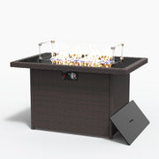 LayinSun 44-Inch Propane Gas Rectangle Fire Pit Table 55000 BTU Firepits for Outside