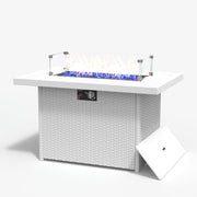 LayinSun 44-Inch Propane Gas Rectangle Fire Pit Table - Aluminum Tabletop