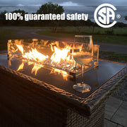 LayinSun 44-Inch Propane Gas Rectangle Fire Pit Table 55000 BTU Firepits for Outside