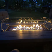 LayinSun 44-Inch Propane Gas Rectangle Fire Pit Table - Aluminum Tabletop