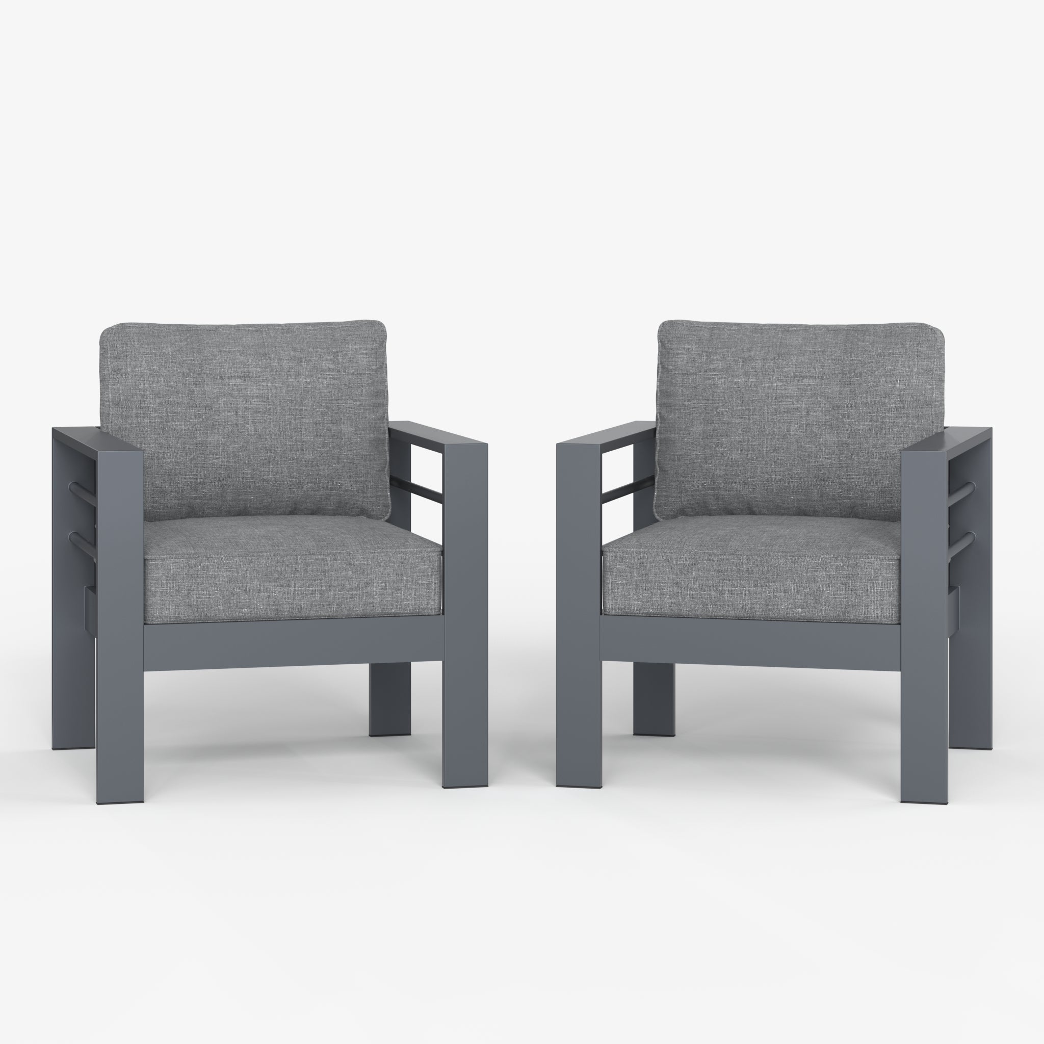 LayinSun Outdoor Aluminum Armchair Set of 2 - Alturas Collection