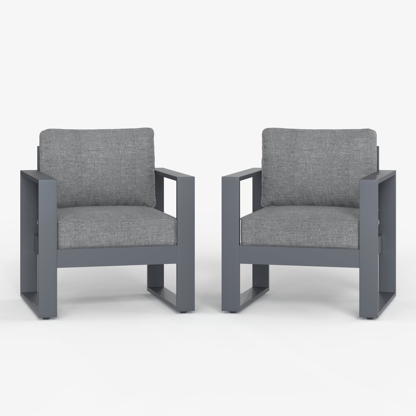 LayinSun Hight Back Outdoor Aluminum Armchair Set of 2 - Hyannis Collection
