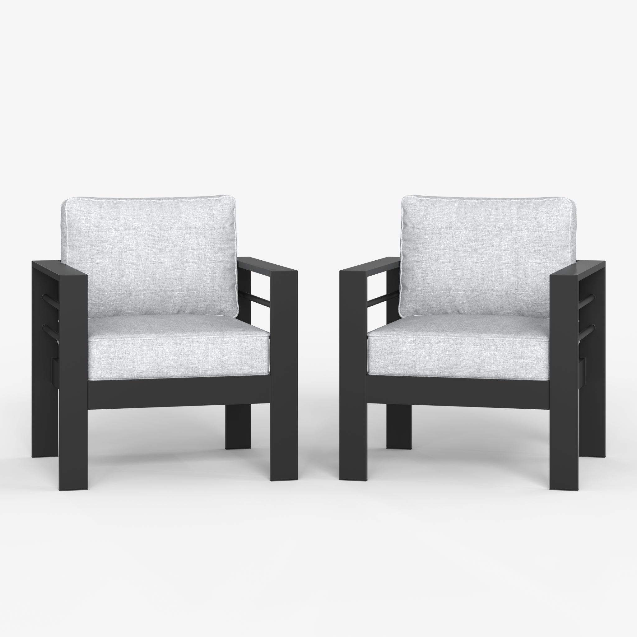 LayinSun Outdoor Aluminum Armchair Set of 2 - Alturas Collection