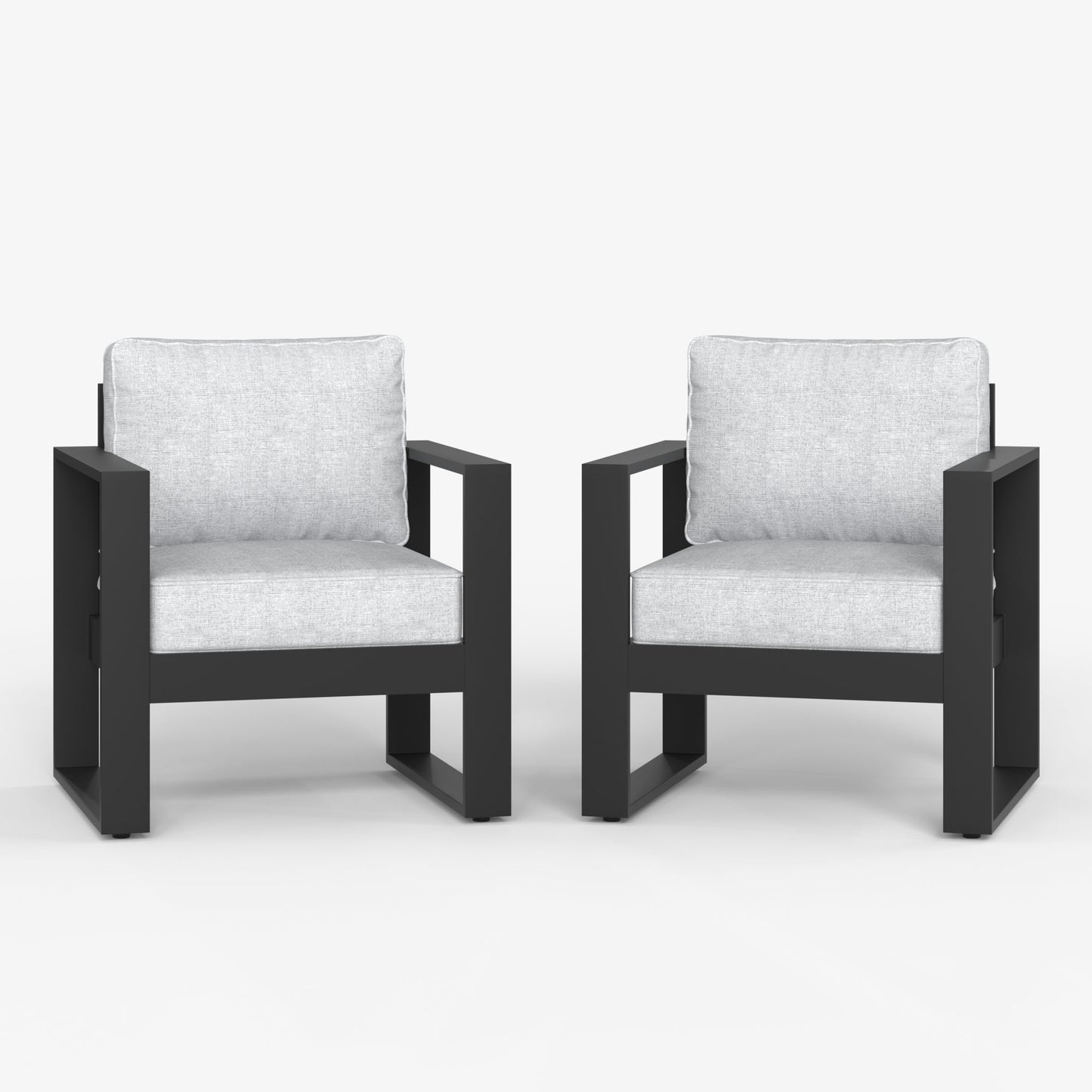 LayinSun Hight Back Outdoor Aluminum Armchair Set of 2 - Hyannis Collection