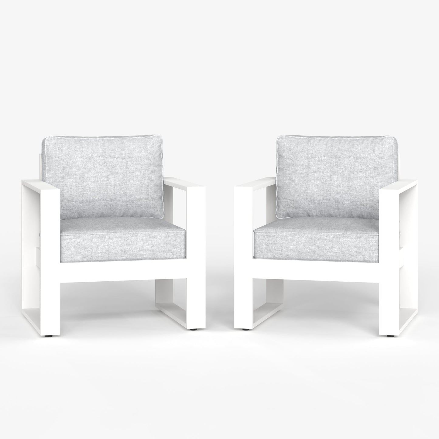 LayinSun Hight Back Outdoor Aluminum Armchair Set of 2 - Hyannis Collection