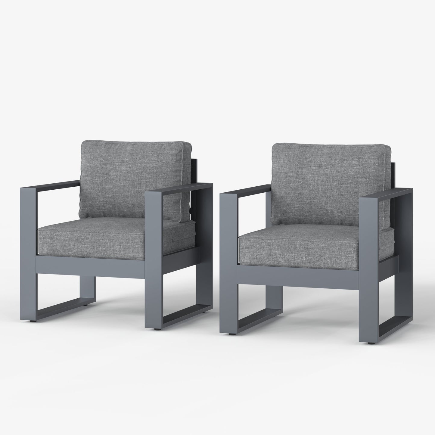LayinSun Hight Back Outdoor Aluminum Armchair Set of 2 - Hyannis Collection