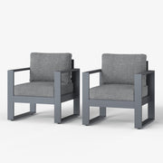 LayinSun Hight Back Outdoor Aluminum Armchair Set of 2 - Hyannis Collection