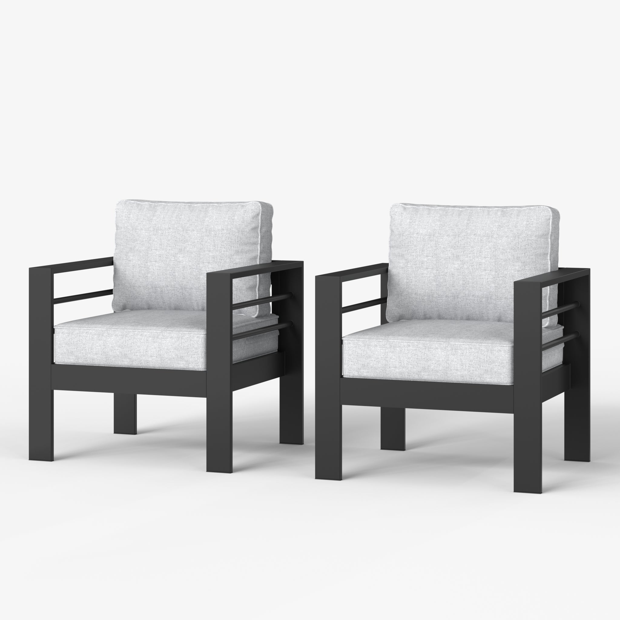 LayinSun Outdoor Aluminum Armchair Set of 2 - Alturas Collection