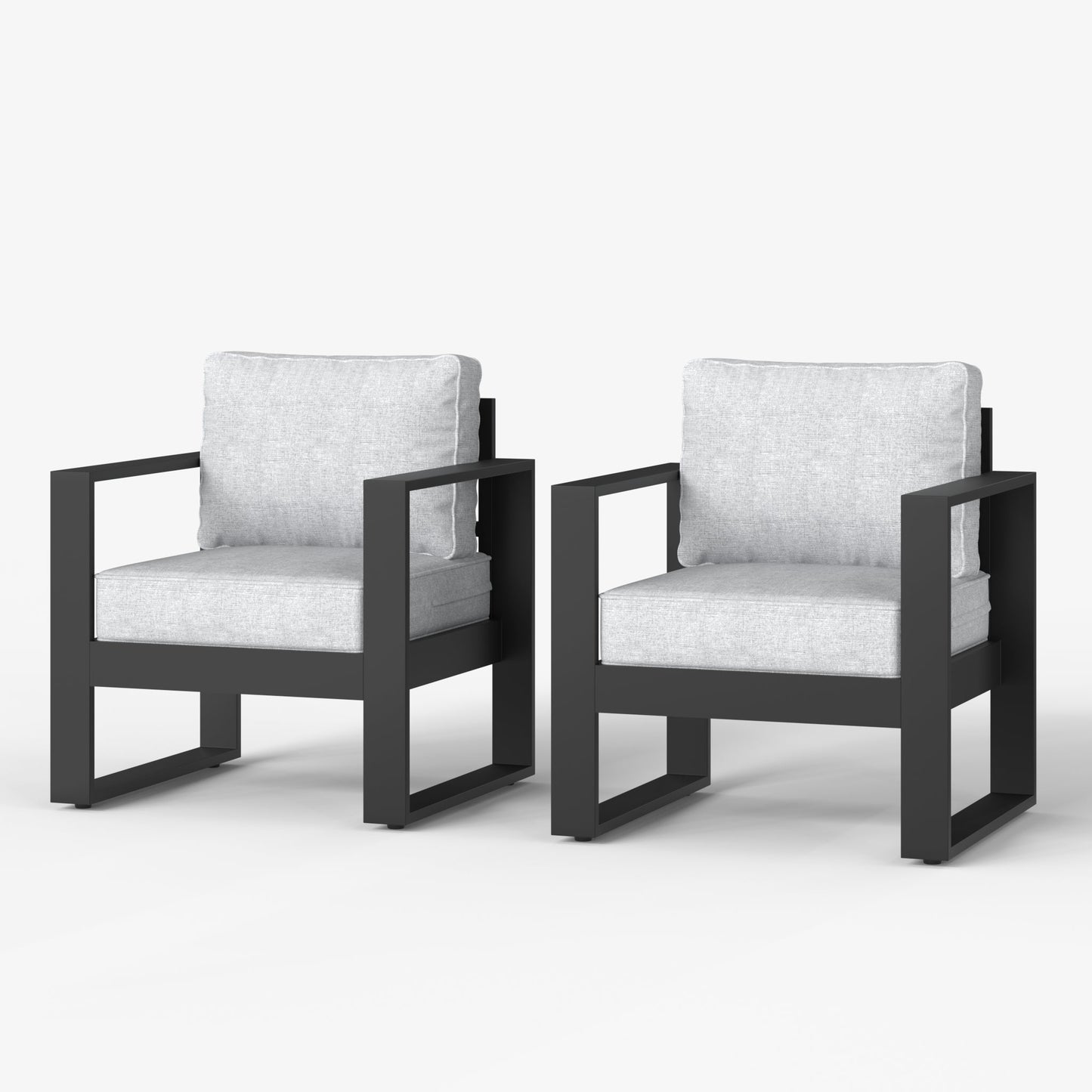 LayinSun Hight Back Outdoor Aluminum Armchair Set of 2 - Hyannis Collection