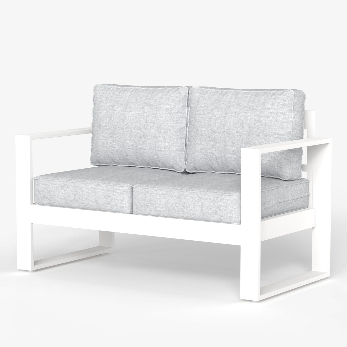 LayinSun Hight Back Aluminum Outdoor Loveseat 2 Seat - Hyannis Collection