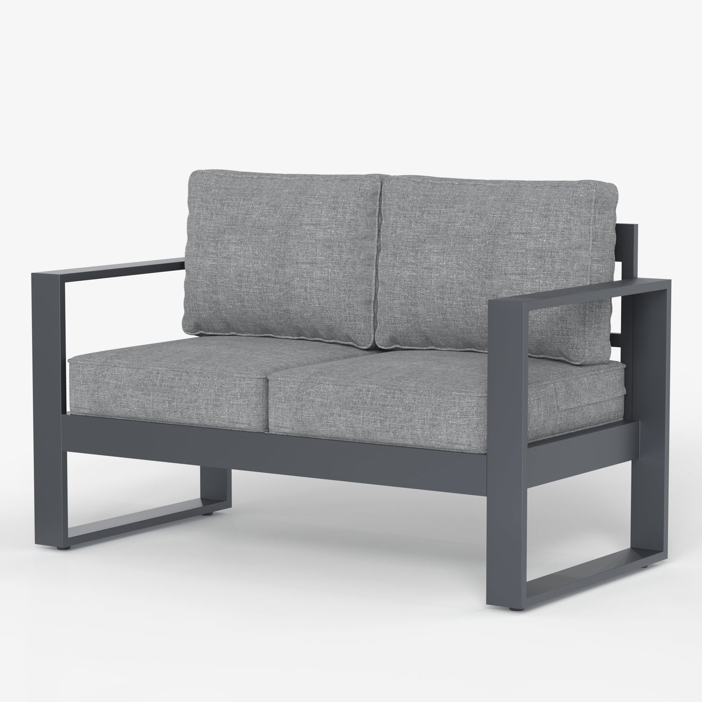 LayinSun Hight Back Aluminum Outdoor Loveseat 2 Seat - Hyannis Collection