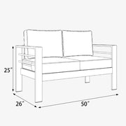 LayinSun Aluminum Outdoor Loveseat 2 Seat - Alturas Collection