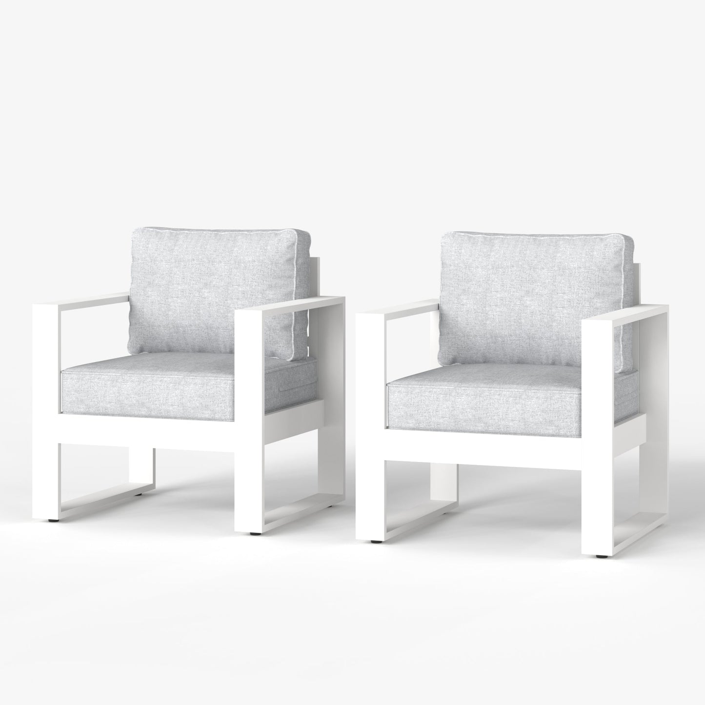 LayinSun Hight Back Outdoor Aluminum Armchair Set of 2 - Hyannis Collection