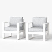 LayinSun Hight Back Outdoor Aluminum Armchair Set of 2 - Hyannis Collection